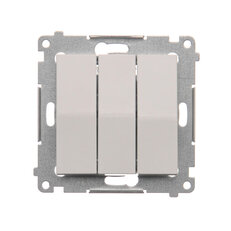 Trojitý spínač řazení 3x 1 s orientačním podsvětlením LED, 10AX, 250V~  bílá