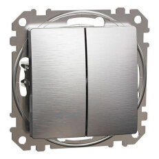 Přepínač střídavý ř.6+6, Leštěný Hliník,Sedna Design/Elements SDD170108U