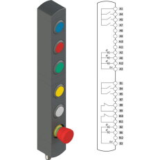 Ovládací jednotka BN 6 prvků (konfigurace A19) IP65 PIZZATO BNAC6ZA19