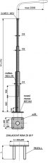 JB 8 ST P stožár silniční, bezpaticový,třístupňový, přírubový 159/108/89