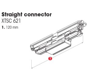 Rovný konektor DALI černý NORDIC ALUMINIUM XTSC621-2