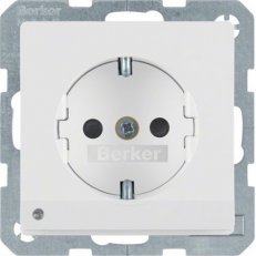 Zásuvka SCHUKO s orientačním LED světlem, Q.x, bílá sametová BERKER 41096089