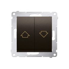 Žaluziové tlačítko 1+1 16A 250V,hnědá matná metalizované DZP1A.01/46