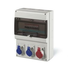 Zásuvková rozvodnice s chráničem D431 2x230V, 1x32A/4p SCAME D431.2001-2/4