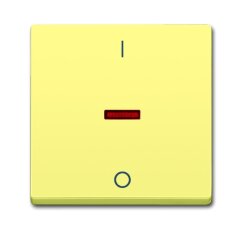 ABB 1751-0-3008 Kryt spínače jednoduchý, s potiskem I/0, s červeným průzorem