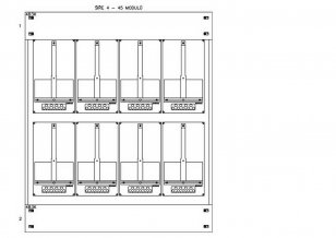 Konstrukce elektroměrová 4-24, 2-řadá, plastové panely SCHRACK CSIL127424