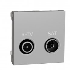 Zásuvka NOVÁ UNICA TV-R/SAT individuální 2 dB, 2M, Aluminium SCHNEIDER NU345430