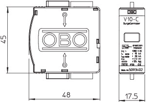 OBO V10-C 0-280 Vrchní díl V10, typ 2+3 dle EN 61643-11, 280V