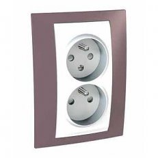 Schneider MGU63.065.876 Zásuvka dvojnásobná 16A/230V 2x2P+PE, Mauve/polar