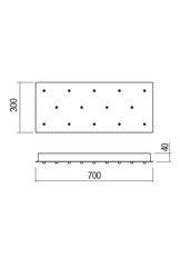 CANOPY SQ 700x300 14 PENDANTS WH (EIKO ITO KANJI OBO LOLLI TYCON) CSL14SQ700WH