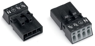 Zástrčka 4pól. Kód. A černá WAGO 890-214