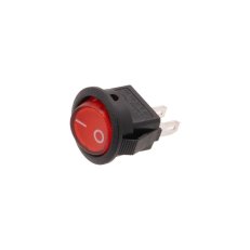 Vypínač kolébkový kulatý 2A/250V/16-R OFF-ON červený T-LED 113112