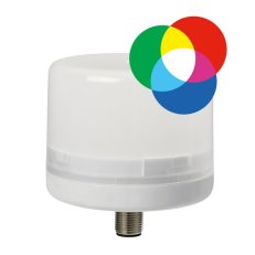 Svítidlo signální E-LITE RGB 24 V, DC, IP66, M12, RGB, světle šedá SIRENA 28323