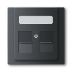 ABB 1753-0-0160 Kryt zásuvky komunikační, s krycími clonkami (pro 2 zásuvky)