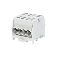 Svorkovnice rozbočovací HLAK 35-1/6 M2 GR 125A 1pól. AL/CU IP20 šedá na DIN