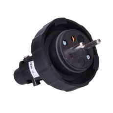 Zástrčka gumová do vlhka a prachu, přímá, IP65, černá SOLIGHT P78