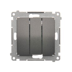 Trojitý spínač 3x 1 s orientačním podsvětlením LED, 10AX, 250V, antracit mat