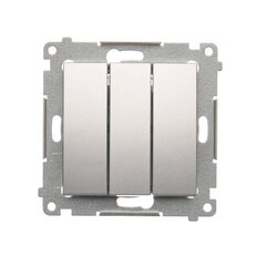 Trojitý spínač řazení 3x 1 10AX, 250V~, stříbrná matná metalizované DW31.01/43