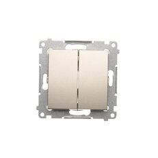 Přepínač dvojitý křížový, řazení 7, 10AX, 250V~, zlatá matná, metalizované