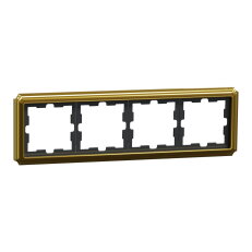 Rámeček Merten D-Antique kovový, čtyřnásobný, 24k Gold, kov MEG4040-4741