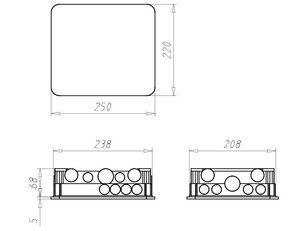Krabice s víčkem 238x208x68 mm, pod omítku KAISER 1097-92