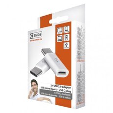 Adaptér micro USB-B 2.0 USB-C 2.0, bílý EMOS SM7023