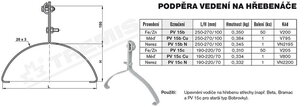 Podpěra vedení na hřebenáče PV 15c Cu (měď) TREMIS V800