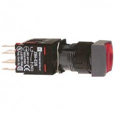 Schneider xB6CF4B5B Ovládač stiskací prosvětlený lícující s aretací,1 Z+1V-rudý