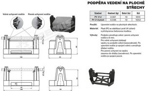 Podpěra vedení na ploché střechy PV 21d (plast+beton) TREMIS V251