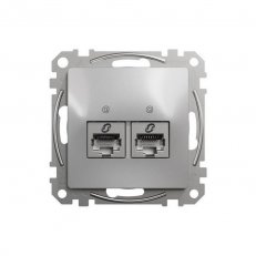 Sedna D/E Datová zásuvka 2xRJ45 kat. 6 STP, Aluminium SCHNEIDER SDD113462S