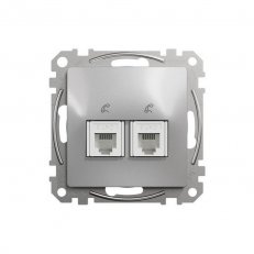 Sedna D/E Telefonní zásuvka 2xRJ11, Aluminium SCHNEIDER SDD113492