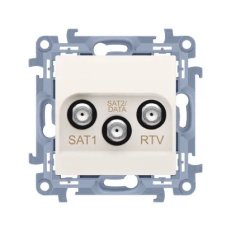 Zásuvka RTV-SAT-SAT 1x vstup: 5MHz - 2,4GHz, krémová KONTAKT SIMON CASK2F.01/41