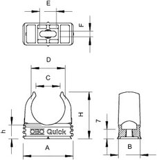 OBO 2955 M25 Příchytka Quick M25 světle šedá Polypropylén PP