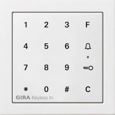 Keyless In kódovací klávesnice F100 čistě bílá GIRA 2605112