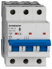Instalační jistič AMPARO 10kA, C 16A, 3P SCHRACK AM017316--