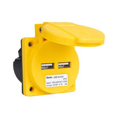 Zásuvka vestavná 2x USB, 5V 2,1A DC IP54 Zásuvka vestavná CZ modrá BALS 700