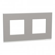 Unica Pure Krycí rámeček dvojnásobný, Aluminium SCHNEIDER NU600480
