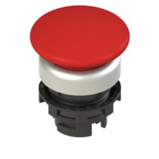 Hřibové tlačítko červené 36 mm, chromový kroužek, bez popisu PIZZATO E21PU2F3490