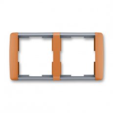 ELEMENT Dvojrámeček vodorovný karamelová/led. šedá ABB 3901E-A00120 07