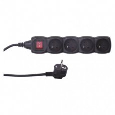 Prodlužovací kabel 5 m 4 zásuvky s vypínačem černý PVC 1mm2 EMOS PC1415