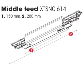 Středový napáječ DALI šedý NORDIC ALUMINIUM XTSNC614-1