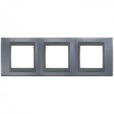 Unica Top Krycí rámeček trojnásobný, Metal grey/Grafit SCHNEIDER MGU66.006.297