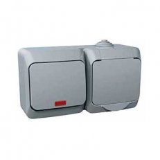Schneider WDE000605 Zásuvka VDE 230V 16A a přepínač střídavý s orient.kontrolkou