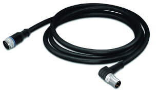 Kabel pro senzor/akční člen, Zásuvka M12A,  přímá, Zástrčka M8,  úhlová 3pól.
