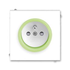 ABB NEO Zásuvka s ochr. kolíkem s clonkami bílá/ledová zelená 5519M-A02357 42
