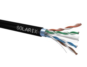 Venkovní instalační kabel CAT6 FTP PE Fca 500m/cívka černý SOLARIX 27655194