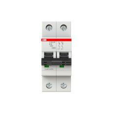 ABB S202MT-D6, dvoufázový jistič,  6A, D, 10kA, určeno pro drážní aplikace