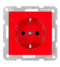 Zásuvka SCHUKO, bezšroubové svorky, červená SCHRACK EV101307--