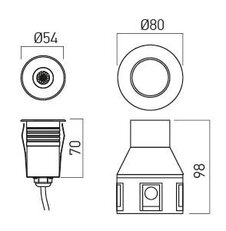 XGROUND RGB REC. FIXTURE 1x3W 12V DC RGB
