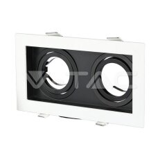 2xGU10 Fitting Square White+Black , VT-886 V-TAC SKU8877